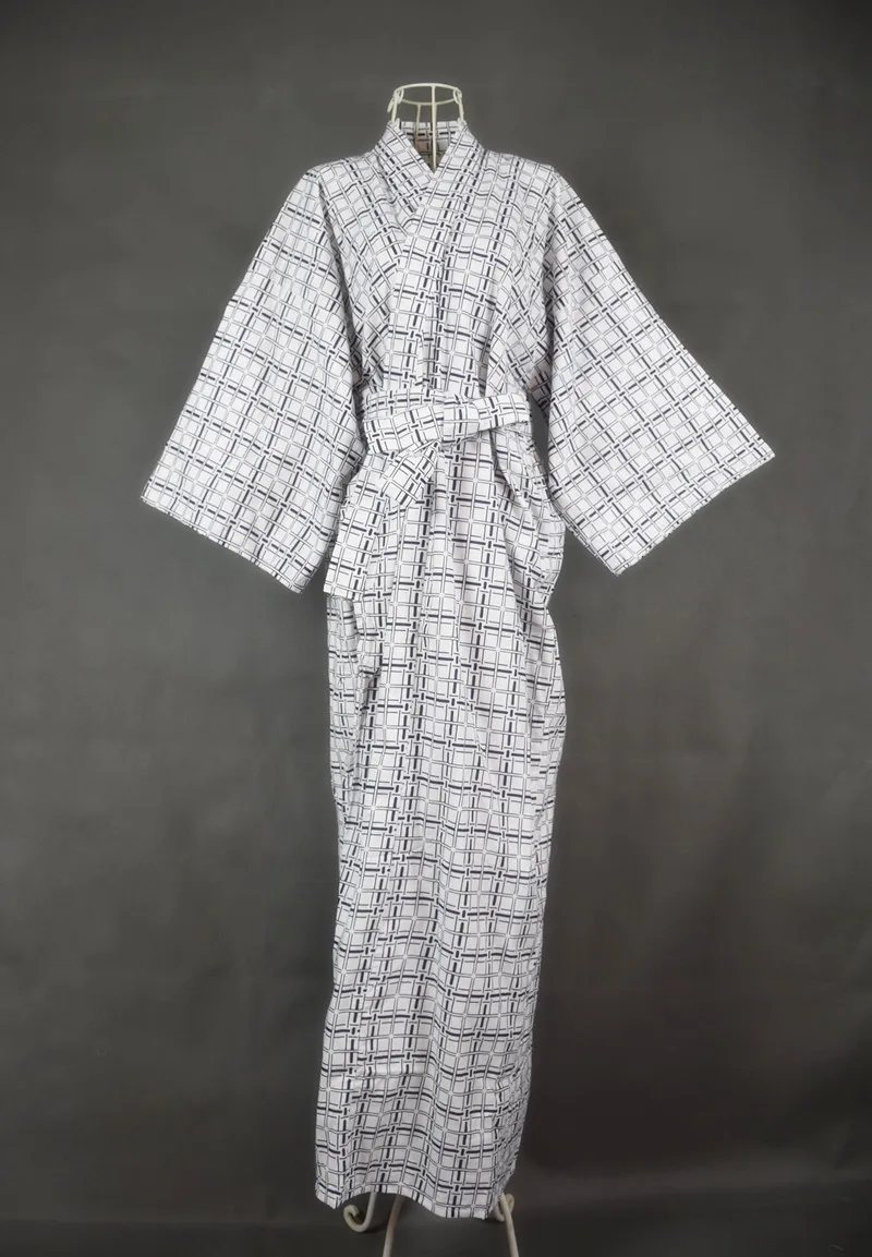 Крутое традиционное японское мужское кимоно, мужской Халат Yukata, хлопок, мужской банный халат, кимоно, одежда для сна с поясом 62502