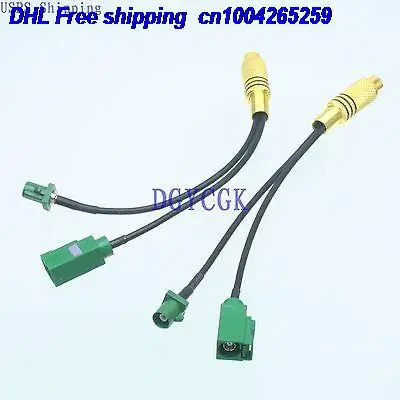 

EMS/ DHL 50pcs Cable RCA TV female to Y 2x Fakra E SMB GREEN 6002 jack plug RG174 6" cable 22j