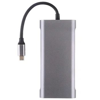 

11 in 1 USB C Hub with 4 USB Gigabit Ethernet VGA HDMI USB C with Power Delivery o Port SD and Mini SD Card
