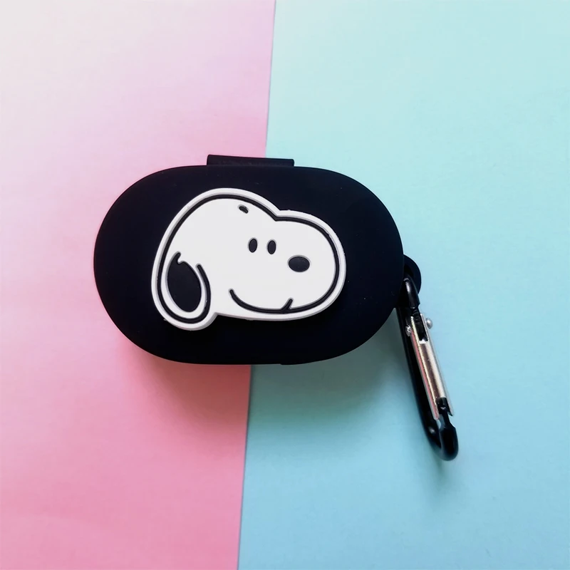black Чехол для наушников с милой собачкой с крючком для Xiaomi Redmi AirDots, новинка, чехол, беспроводной Чехол для наушников с Bluetooth, мягкий чехол из ТПУ - Цвет: black