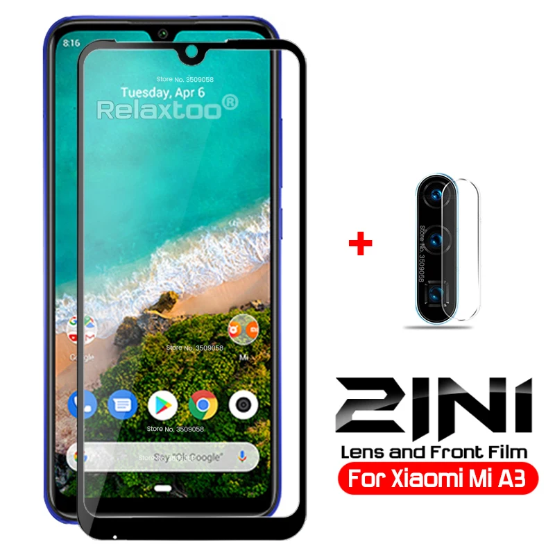 

2-in-1 camera protector for xiaomi mia3 phone screen tempered glass on xiomi xaomi mi a3 a 3 3a a3mi xiaomia3 camera lens film