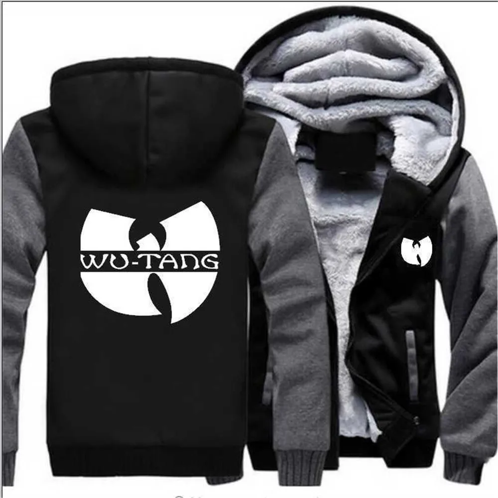 Новинка года; Сезон Зима; Wu-tang band; модная куртка с капюшоном на молнии с принтом унисекс; толстовка в стиле хип-хоп; плотное теплое удобное хлопковое пальто - Цвет: 4