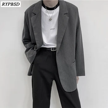 

Men Blazers 2019 Korean Fashion Casual Solid Color Men Blazer Slim Fit Suit Long Sleeve Cotton Male Suit Jacket Blazers S-XL