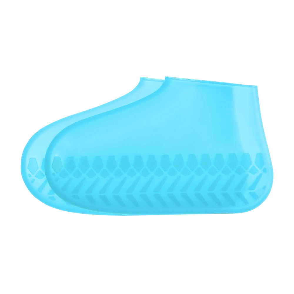 1 пара Чехлы для обуви многократного применения пылезащитный дождевик зимний шаг в обуви Водонепроницаемые силиконовые Нескользящие бахилы - Цвет: Blue