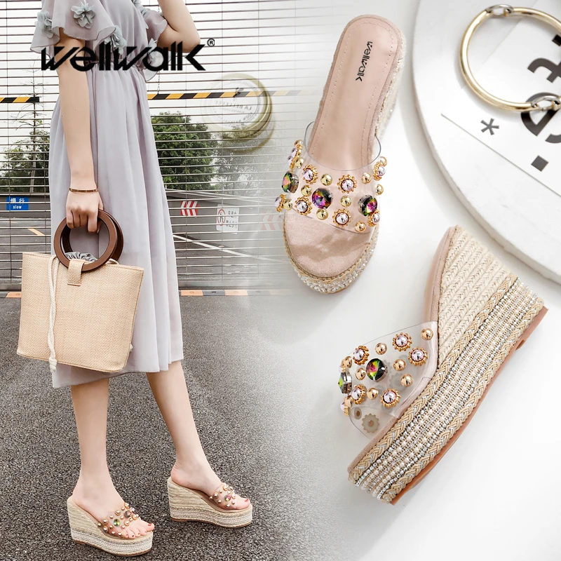 clear wedge espadrilles