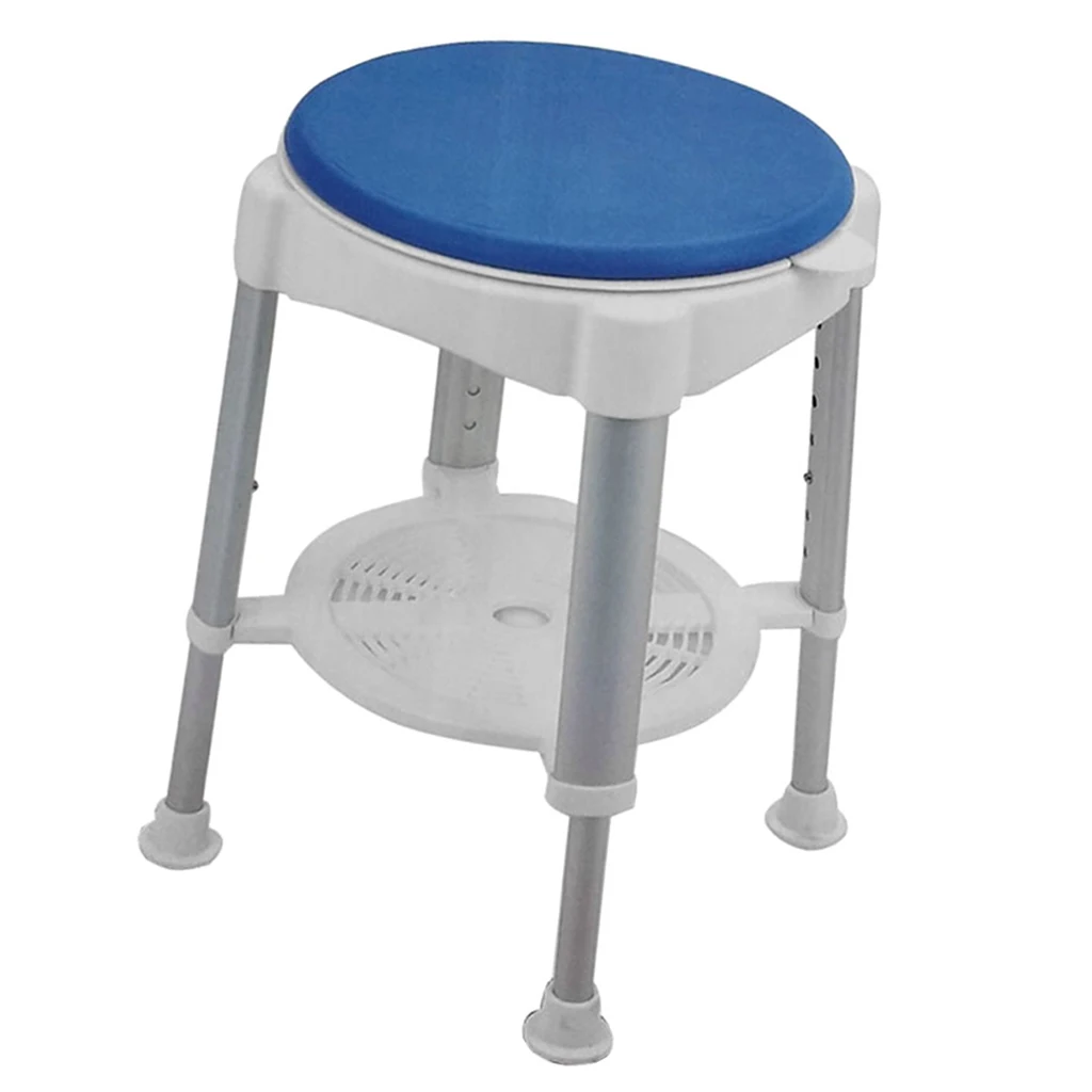 AntiSlip  Adjustable Height Bath Stool Swivel Shower Stool Heavy Duty