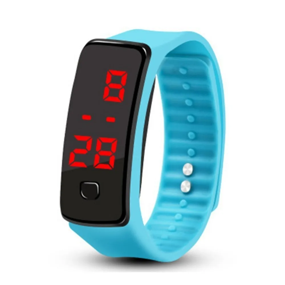 LED Silicone Wristband Bracelet Lightweight Soft Fashion Fitness Sports Band Watch for Men Women