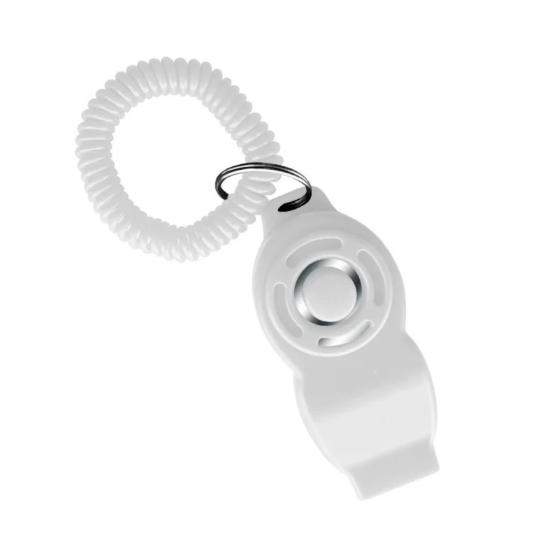 Pet Dog Cat Training Clicker Plastic Dogs Click Trainer Adjustable Sound Key Chain And Wrist Strap Remote Whistle Clicker Supply