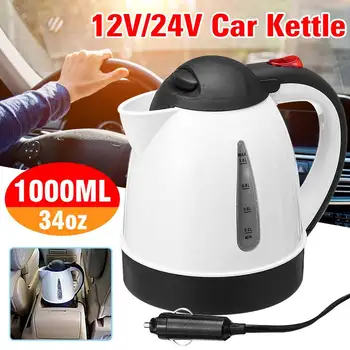 

1000ML Car Hot Kettle Water Heater Travel Auto Heating Cup 12V/24V for Tea Coffee 304 Stainless Steel Large Capacity Vehicle