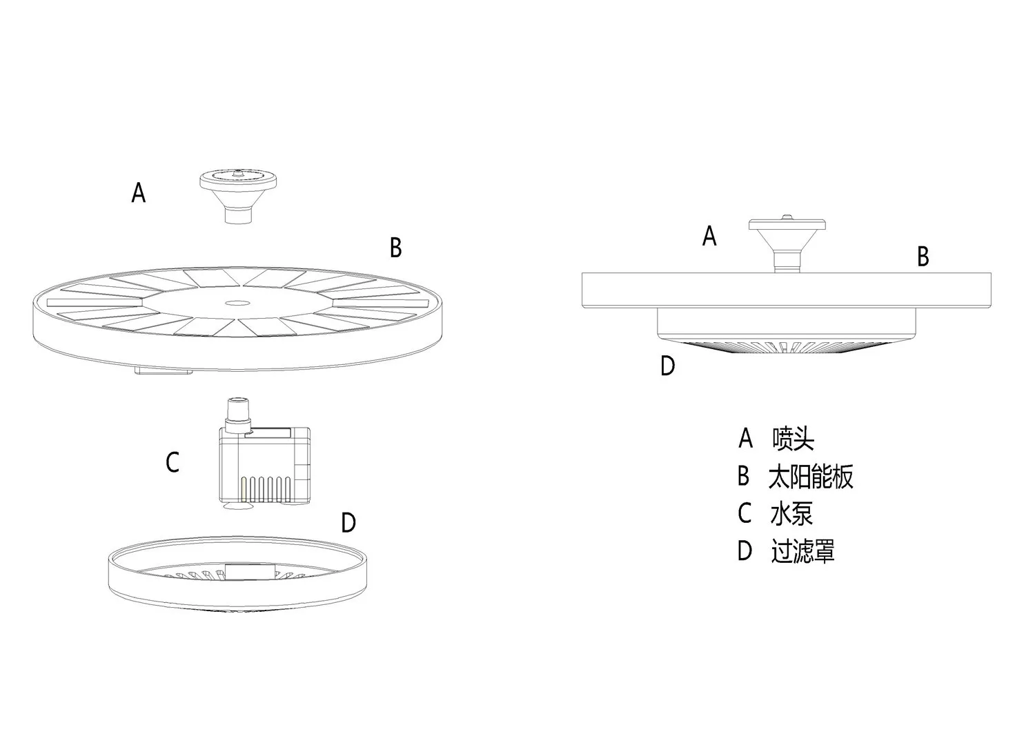 Solar Fountain Floating Fountain Solar Water Pump Oxygen Pump Garden Fountain Garden Pump CF003