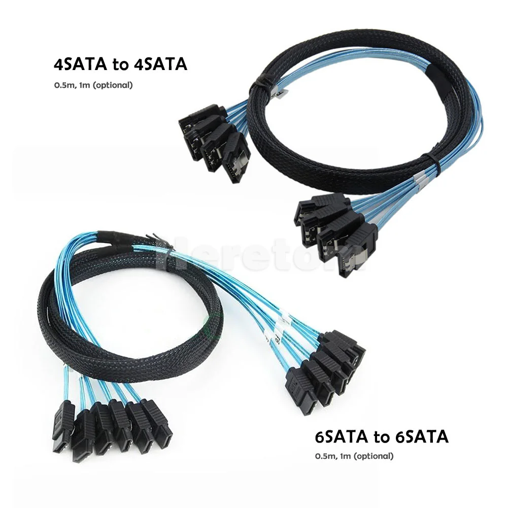 Кабель 4 sata-4 sata кабель 6 SATA-6 SATA III Гбит/с SAS для сервера 7 Pin-SATA Pin передачи данных шнур