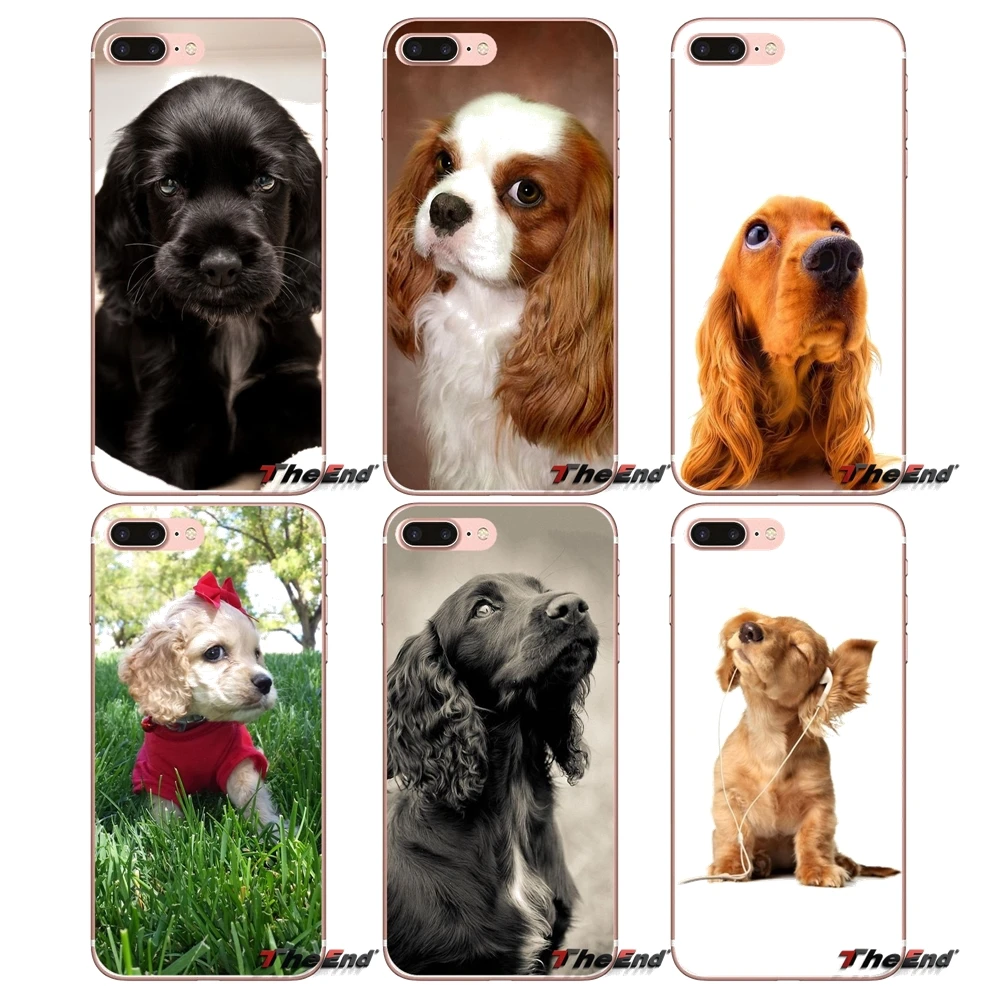 

Silicone Cases Covers For iPhone X 4 4S 5 5S 5C SE 6 6S 7 8 Plus Samsung Galaxy J1 J3 J5 J7 A3 A5 2016 2017 cocker spaniel puppy