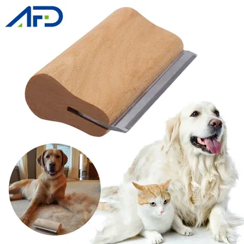 

Wood Pet Comb Dog Cat Hair Deshedding Grooming Tool Professional Pet Hair Removal Brush Ergonomic Wooden Groomer No Hurt for Dog