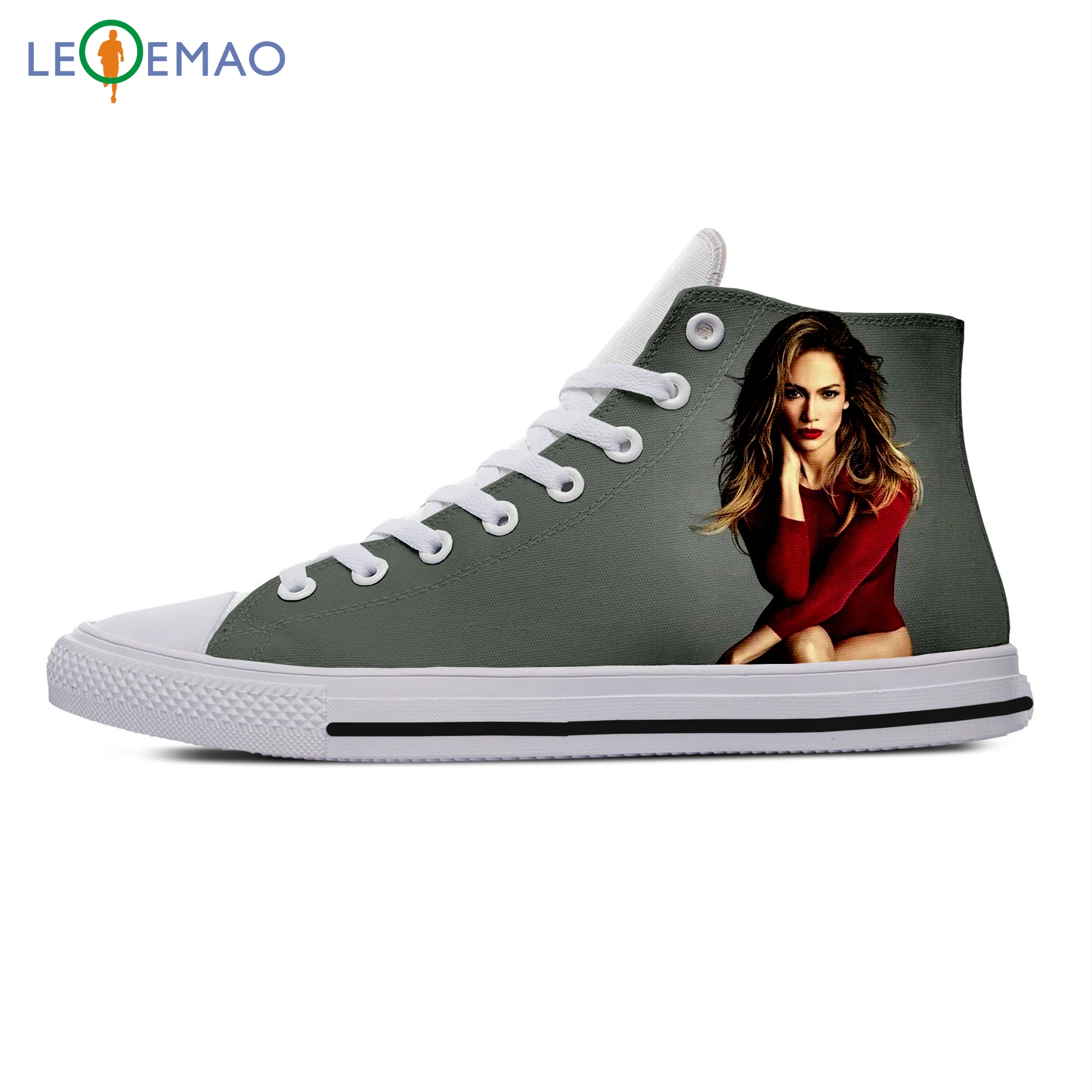 

Custom Spring Autumn Canvas Sneakers Jennifer Lopez High Quality Handiness Flats Running Shoes Comfortable Big White Zapatillas