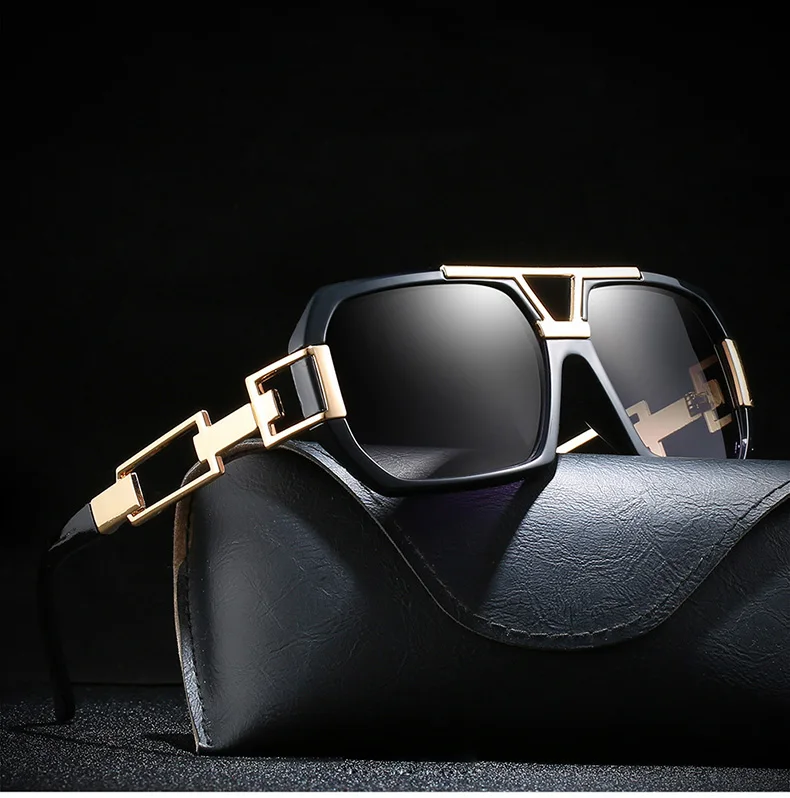 Ретро Поляризованные, большие солнцезащитные очки для мужчин и женщин брендовый дизайн, квадратные солнцезащитные очки для вождения винтажные прозрачные солнцезащитные очки UV400