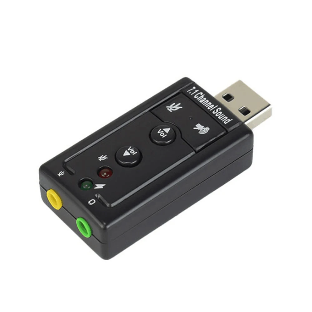 Внешний USB Аудио Звуковая карта адаптер виртуальной 7 1 ch 2 0 Mic Динамик микрофон