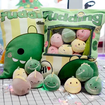 

A Bag Of 8pcs Snack Pudding Soft plush toy Bear Cat Monster Plush Pillow Creative Anime Throw Pillow Cartoon Doll toys for Kids