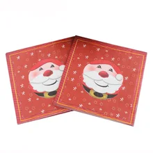 [Доступно в настоящее время] Рождественская салфетка с принтом вечерние бумажные украшения для ресторана Санта-Клаус пересекающиеся границы Горячая