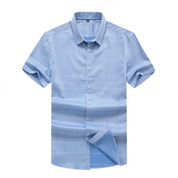 

Plus Fat plus Men Short Sleeve Shirt Fat Man Large Size Shirt Business Leisure Fat Half Sleeve Shirt
