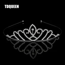 TDQUEEN принцесса свадебная диадема цветок девушки горный хрусталь кристалл резинки для волос ребенок девочка день рождения украшения для волос