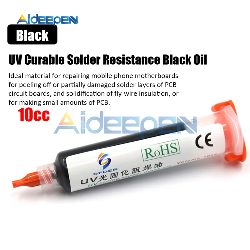 Black УФ солдатская маски pcb BGA Краски предотвращает коррозию дуги сварочные флюсы масло паяльной пасты инструмент для работы с припоем светочувствительные чернила Зеленый масло - Цвет: Black
