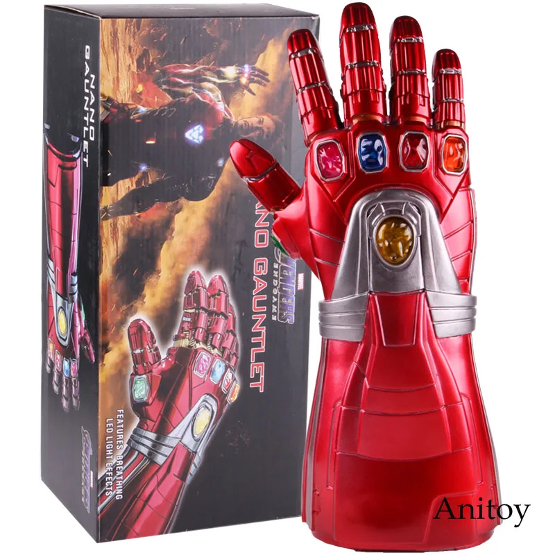 

Avengers Endgame Iron Man Nano Gauntlet Infinity Gauntlet Glove Cosplay PVC Action Figure Collectible Model Toy With LED Light