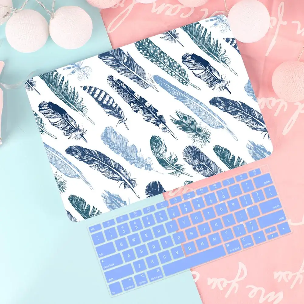 X051 Чехол с милым рисунком для Apple MacBook Pro Air, 13, 15 дюймов, сенсорная панель/touch ID, A2159, A1932, A1706, A1990, Твердый чехол+ Бесплатный подарок - Цвет: X051
