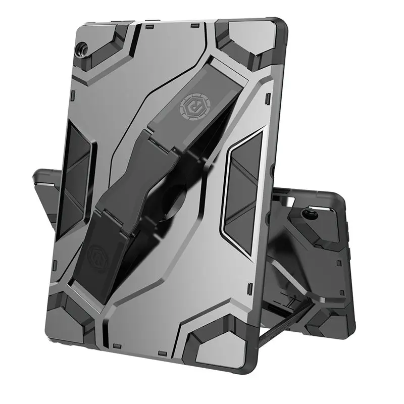 Gray Чехол для lenovo Tab M10 10,1, чехол Funda TB-X605L TB-X605F, гибридный прочный, долговечный, ремешок подставка защитный чехол - Цвет: Gray