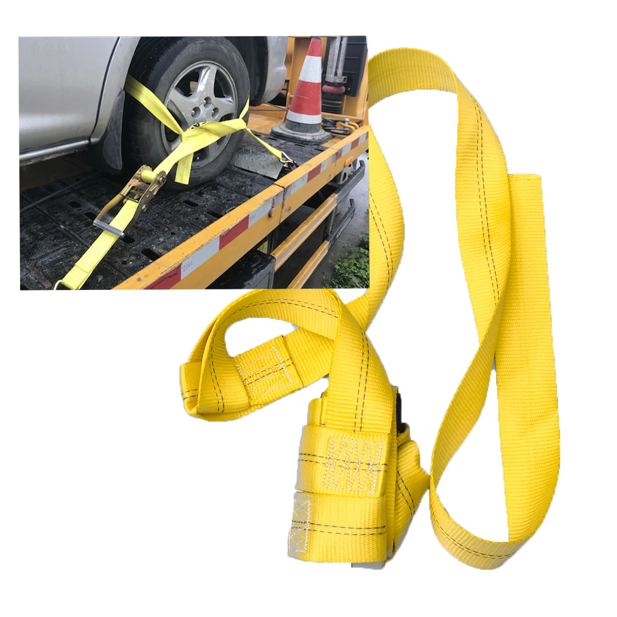 

2pcs Spare Tire Strap 3 Ton Dacron Universal Tie Down Strap Spare Tire Strap Wheels Fixed Rope for Motor Car Vehicle