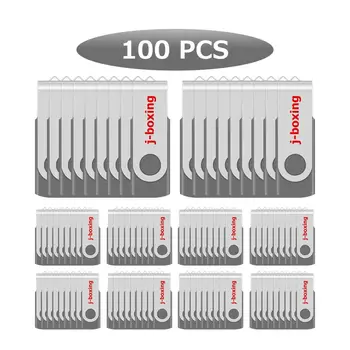 شراءJ-الملاكمة 100 قطعة/الحزمة 4 جيجابايت USB 2.0 فلاش القلم محرك المعادن قطب ذاكرة عصا للكمبيوتر اللوحي ماك بوك محمول 4G PenDrives متعدد الألوان