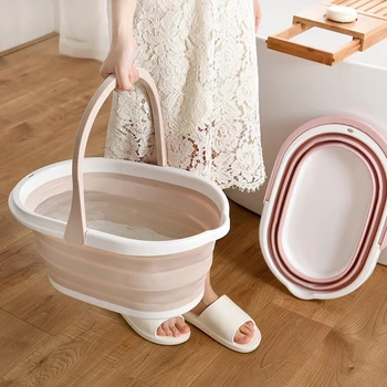 

Portable Foldable Washing Mop Bucket Hangable Floor Mop Cleaning Car Washing Bucket Plastic Squeeze Bucket For Home Bathroom