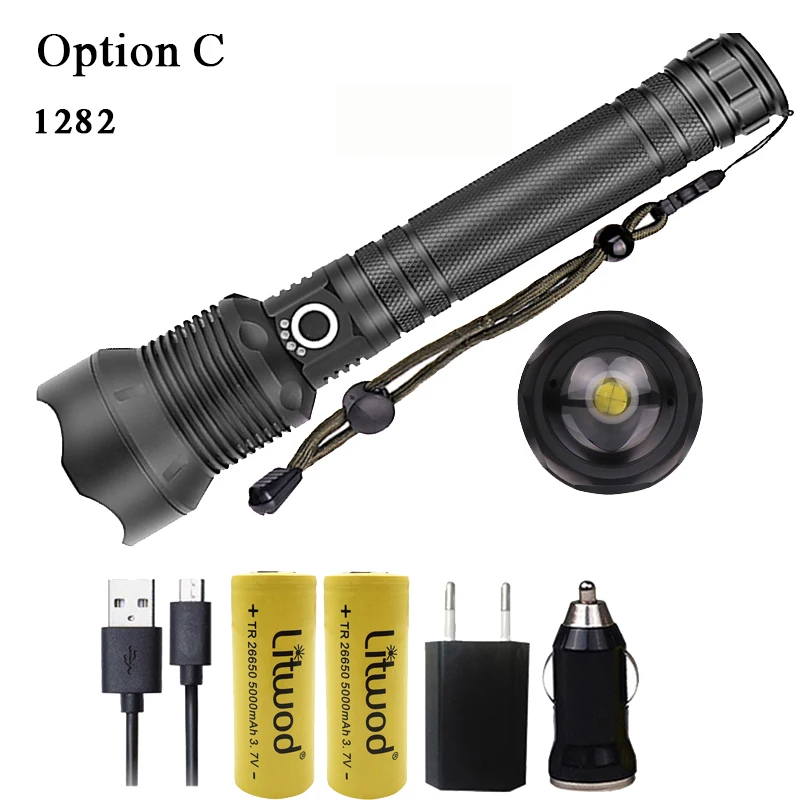 Option C Litwod Z201282 CREE XLamp XHP70.2 Мощный тактический фонарь 26650 и 18650 фонарь на батарее кемпинг приключения - Испускаемый цвет: Option C