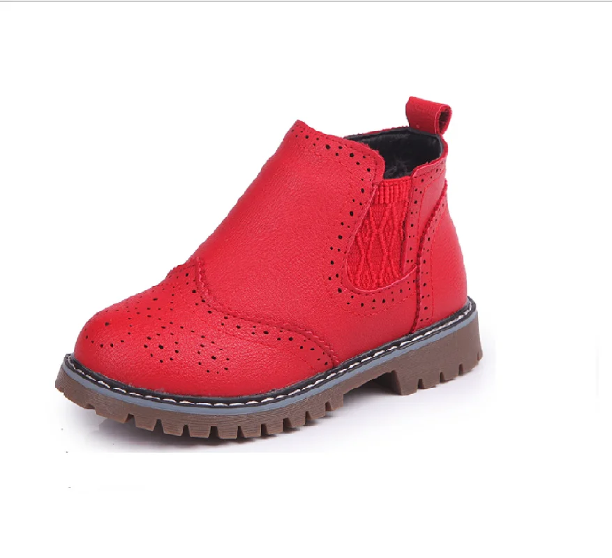 cotton red Сапоги для девочек; Новинка года; корейская детская обувь; сезон осень-зима; Детская плюшевая зимняя обувь для принцесс; резиновые сапоги для девочек - Цвет: cotton red