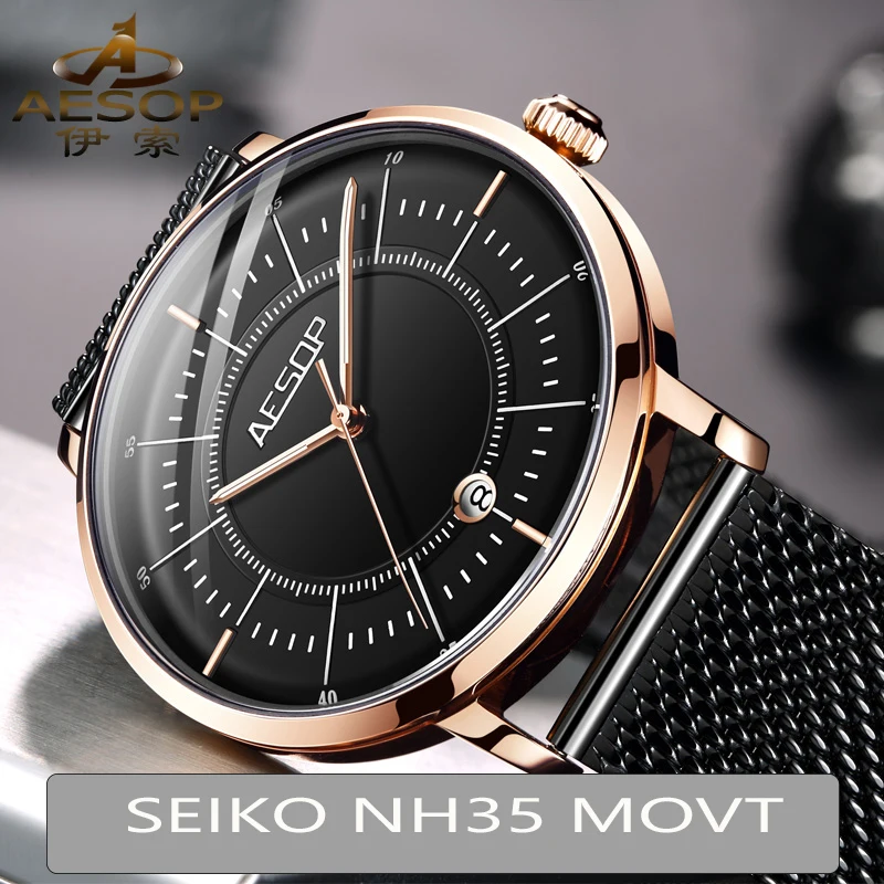 

Hot Sale Mechanical Watch Men Japan Movement Automatic Watch Sapphire Luxury Man Skeleton Watches Clock Relogio Masculino 9049