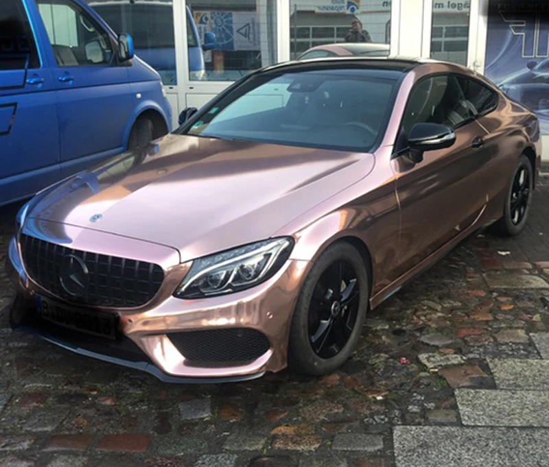 Dehnbar Chrom Spiegel Rose Gold Vinyl Wrap Auto Aufkleber Adhesive