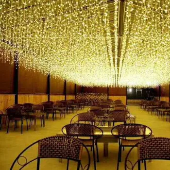 

3M 5M LED Curtain Light Outdoor EU/US Plug String Light Holiday Lighting Garland Decors For Garden Xmas Christmas Wedding Part