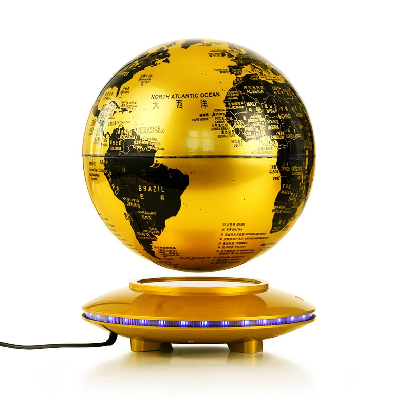 

3D LED Floating Globe Night Light Magnetic Levitation World Map Kids Xmas Gift Office Foyer Study Bookcase Tellurion Decor Lamp
