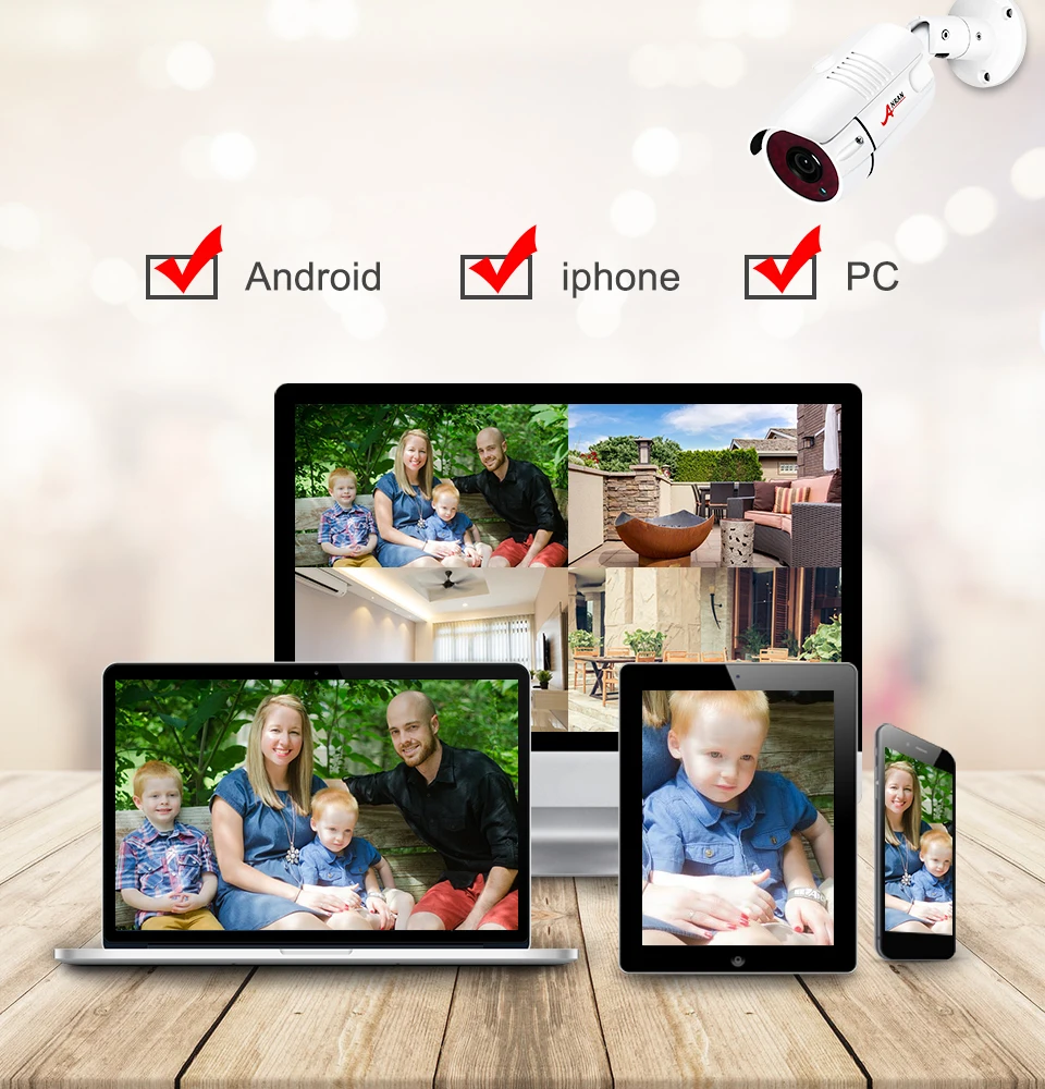 ANRAN система видеонаблюдения 4CH 1080P AHD камера безопасности DVR комплект CCTV Водонепроницаемая наружная домашняя система видеонаблюдения