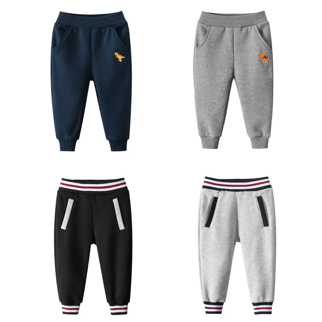 

Baby Clothes School Pants For Girls Boys Kid Boy Girl Cartoon Sport Warm Pocket Pants Clothes Casual Long Trousers For Children