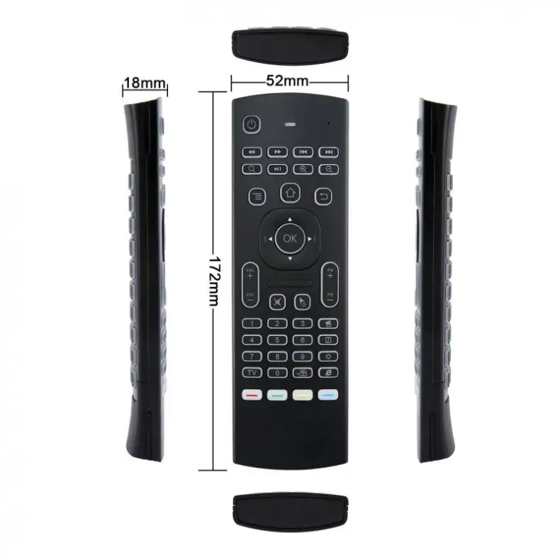 MX3 Backlit USB 2.4G Wireless Air Mouse T3 Smart Remote Control Support Partial Key Infrared Learning and Gyro Game for All syst