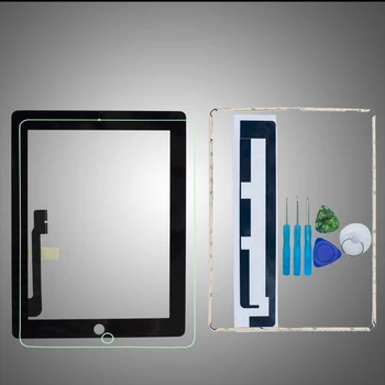 

Touch Screen For iPad３/4 A1416 A1430 A1403 Digitizer Sensor Glass Panel With Middle Frame+Tools+Tempered Glass+Adhesive