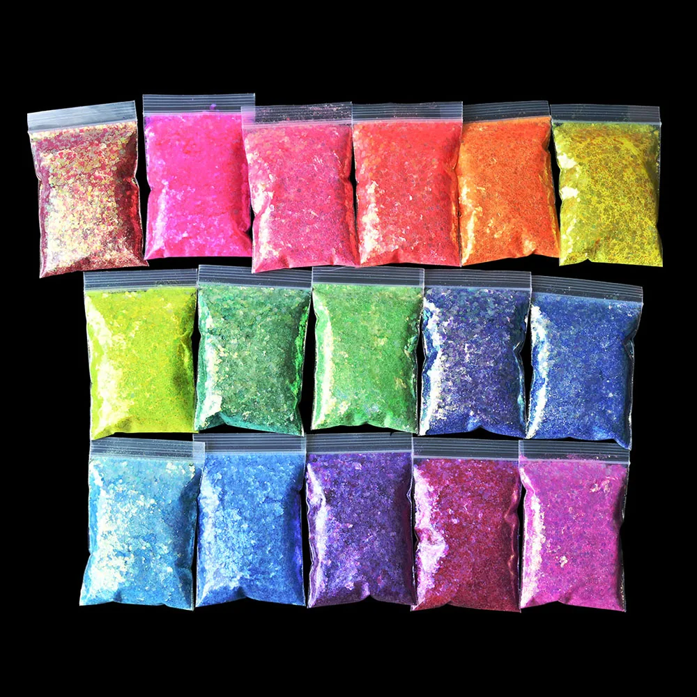 50 gr/beutel Holographische Gemischte Sechseck Form Chunky Nagel Glitter Pailletten Sparkly Flakes Scheiben Maniküre Körper/Auge/Gesicht Glitter PDS # 202 – Detail 3
