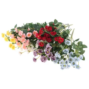 

6pcs Artificial Small Rose Wildflowers Fake Outdoor Flowers Wedding Garden Decor 67JB