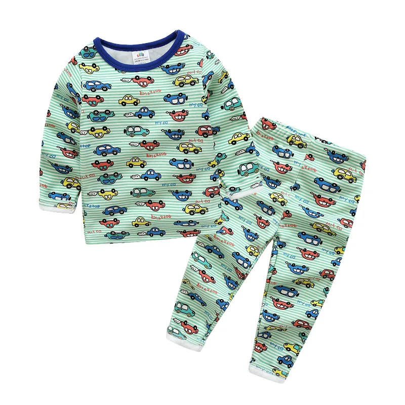 

Baby Boys and Girls Underwear Set Plus Velvet Winter Clothing Children's Warm Underwear Padded Fashion Cute Autumn Clothing