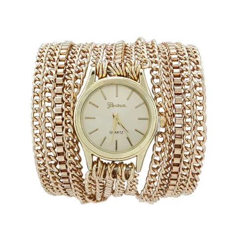 

Long Belt around 3-Circle Chain Table Ethnic-Style Modern And Trendy/women Watch Women 's Chain Br