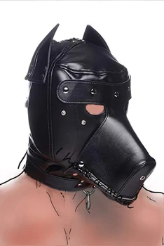 Leather Padded Hood Mask Blindfold Head Restraint Harness Mask, BDSM Bondage Gimp,Sexy Costume 3