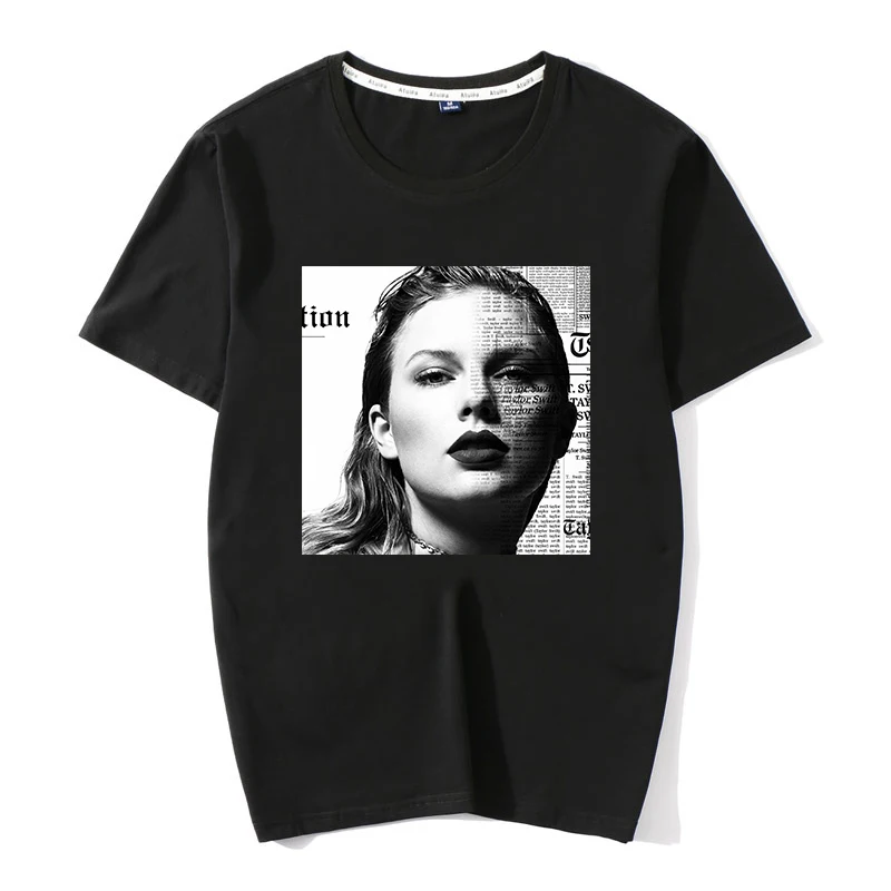 W92022 Black Новая хлопчатобумажная женская футболка хип-хоп стиль Taylor Lover Harajuku эстетика футболка Vogue Camiseta Mujer топы Повседневная футболка - Color: W92022 Black