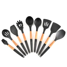 Напрямую от производителя силикагель кухонная посуда 9 шт. противоскользящая деревянная ручка кухонные принадлежности антипригарный горшок силикагель Cooki
