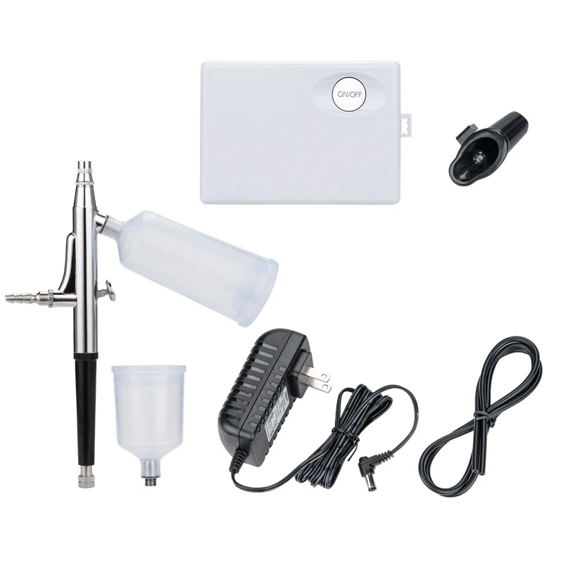

Dual Action Airbrush Air Compressor Kit Spraying for Art Painting Tattoo Manicure Craft Cake Spray Model Air Brush Nail US Plug