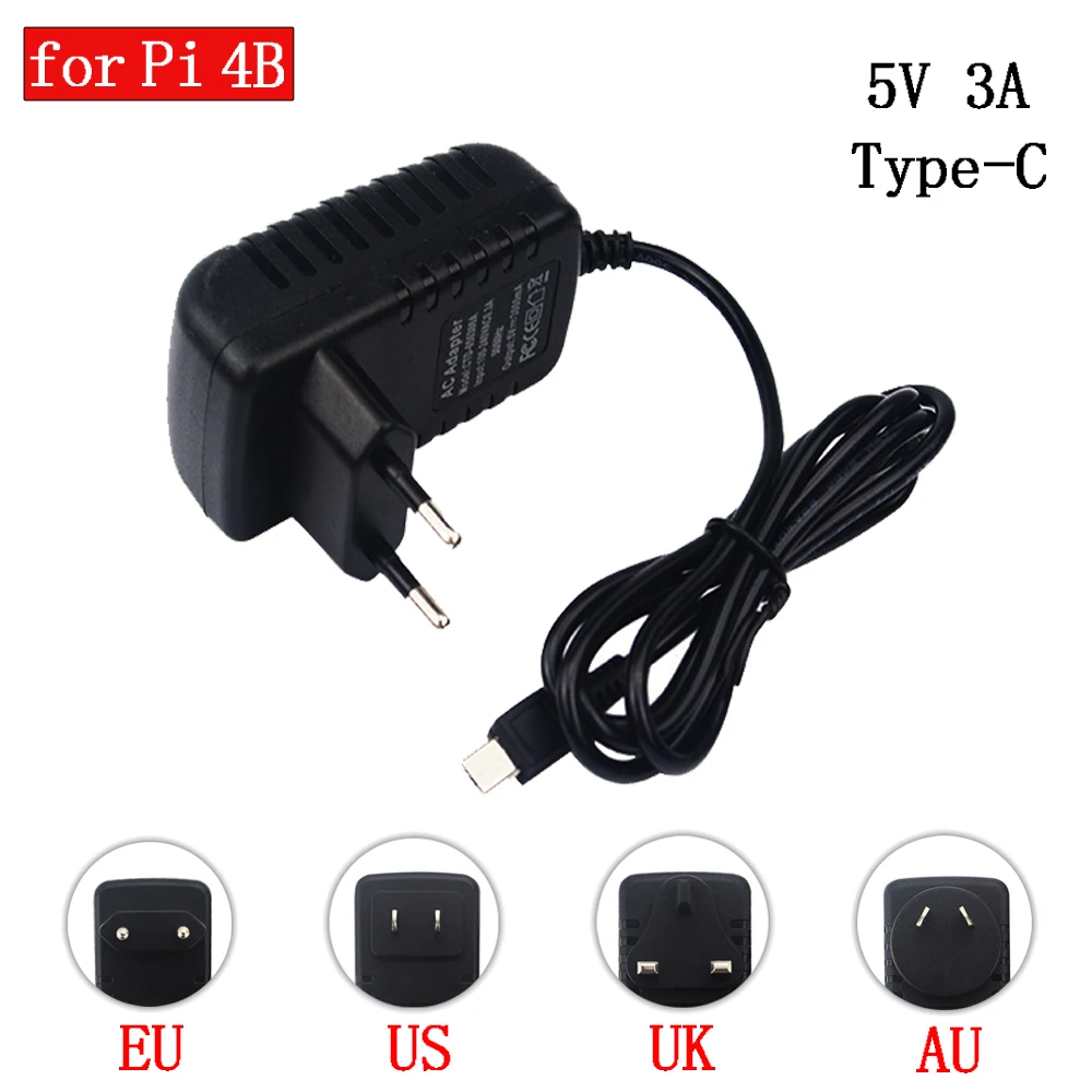 Raspberry Pi 4 Питание 5V 3A Тип-C Мощность адаптер Raspberry Pi 4B USB-C Питание Зарядное устройство для Raspberry Pi 4 модели B